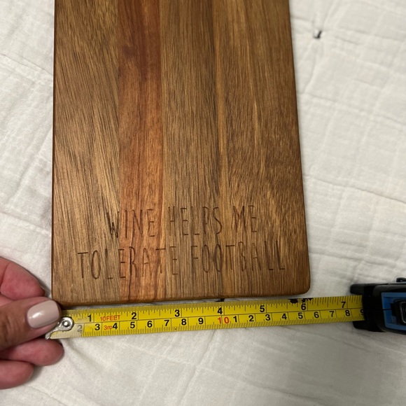 “Wine helps me tolerate football” charcuterie cutting board - Picture 4 of 10